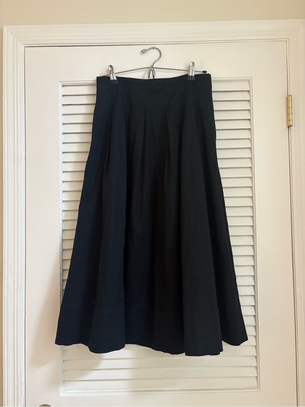 Banana Republic Black Linen Blend A-Line Midi Skirt Size 6P NWT